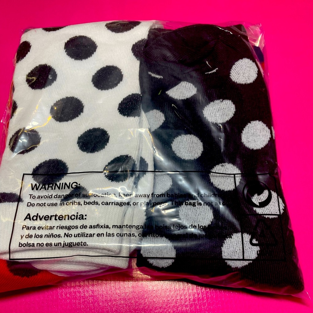 4 Pack Polkadot Calf Socks 
Size 6-9 Unisex